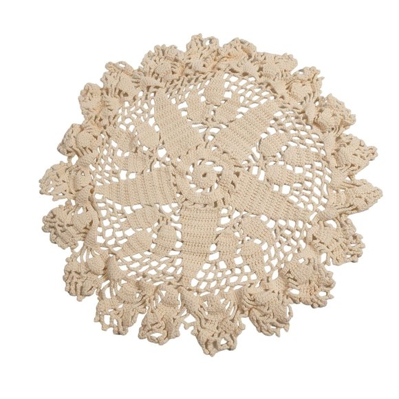 Handmade Doily Crochet Floral Home Decoration 12" Vintage Nana Grandma End Table - Picture 5 of 5